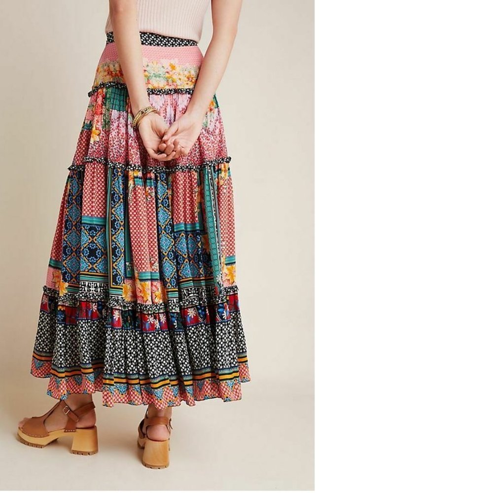 Anthropologie Celina Tiered Maxi Skirt - Picture 2 of 10